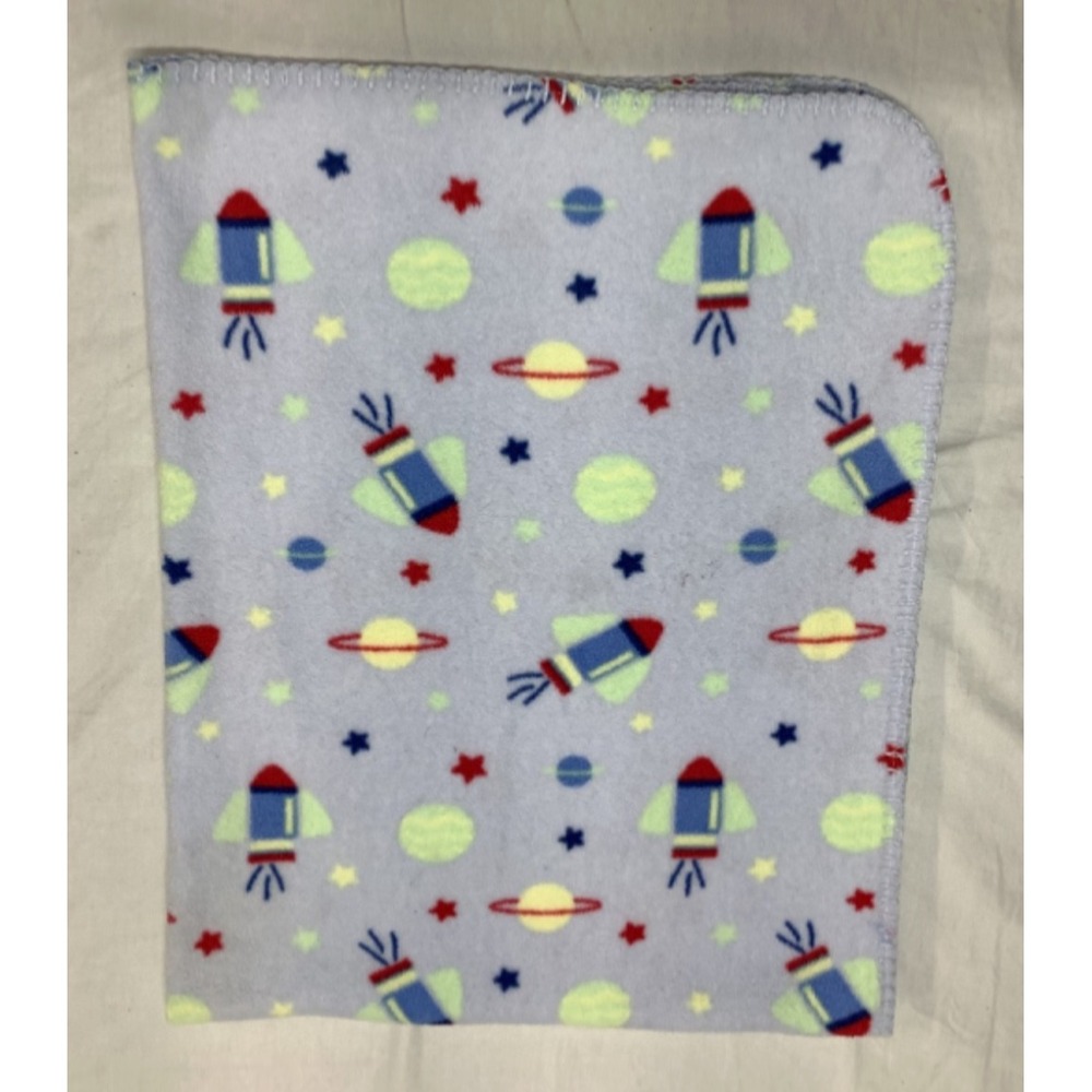 Circo Baby Fleece Baby Blanket Rockets Planets Stars Blue 30"x40" Space